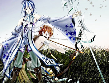 the power of two, archer, mage, anime, bow HD wallpaper