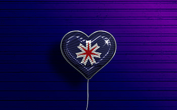 I Love Hokkaido, , realistic balloons, blue wooden background, Day of Hokkaido, japaenese prefectures, flag of Hokkaido, Japan, balloon with flag, Prefectures of Japan, Hokkaido flag, Hokkaido HD wallpaper