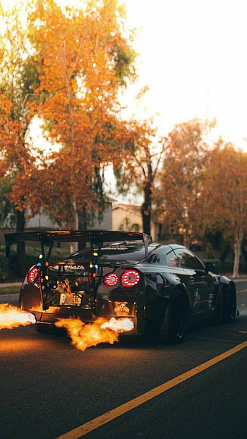 Gtr flamme, automotive lighting, orange HD phone wallpaper