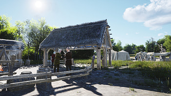 Manor Lords Village Scene, video game, Manor Lords HD wallpaper