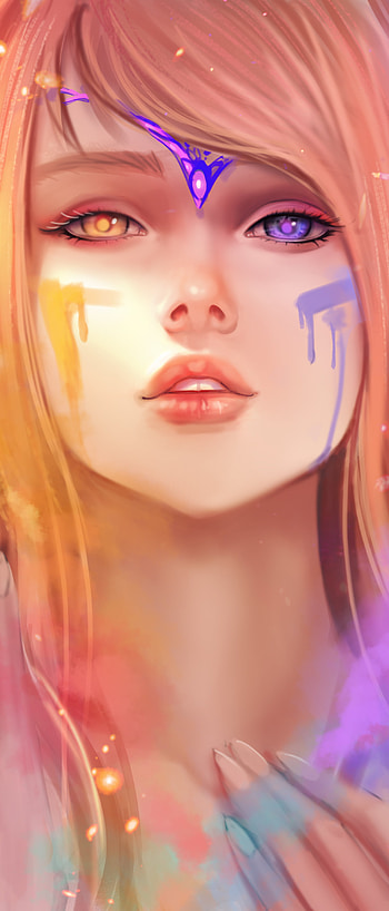 Fantasy Women, heterochromia, mystical, fantasy, woman HD phone wallpaper