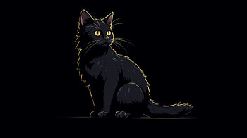 Majestic Black Cat, Black Cat, Animal, cat HD wallpaper