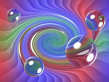 Multi-Colored Swirl with Bubbles, swirl, colors, abstract, bubbles HD wallpaper