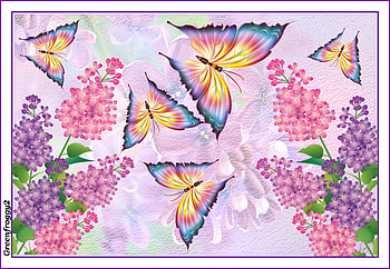 LILACS AND BUTTERFLIES, ART, LILACS, BUTTERFLIES, ABSTRACT HD wallpaper