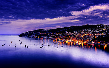 Villefranche-sur-Mer, , nightscapes, French Riviera, skyline cityscapes, french cities, Villefranche, France, Europe HD wallpaper