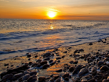 Sunset Beach, Sunset, mclud, sky, nature, beach HD wallpaper