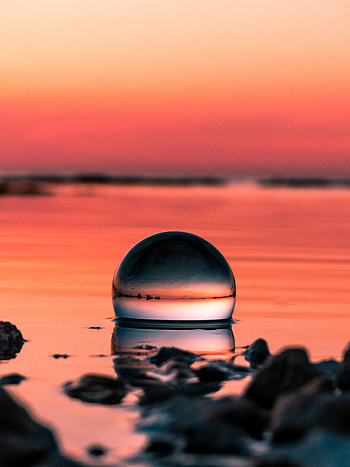 Sunset, Horizon, Macro, Ball HD phone wallpaper