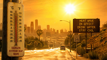 Blazing : Summer Heatwave Cityscape HD wallpaper