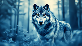Majestic Gray Wolf - Ultra, gray wolf, Animal, wolf, blue tones, nature HD wallpaper