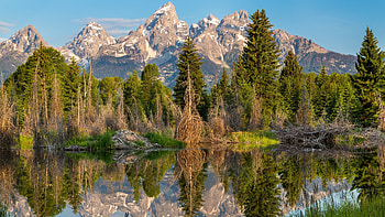 Mountain , Sunset landscape, Grand Tetons landscape HD wallpaper