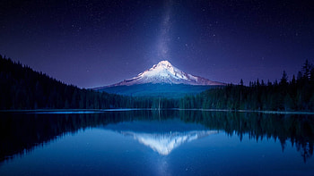 amazing mountain milky way, fun, cool, nature, stars, lake, mountain HD wallpaper