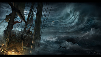 Ship, Fantasy HD wallpaper