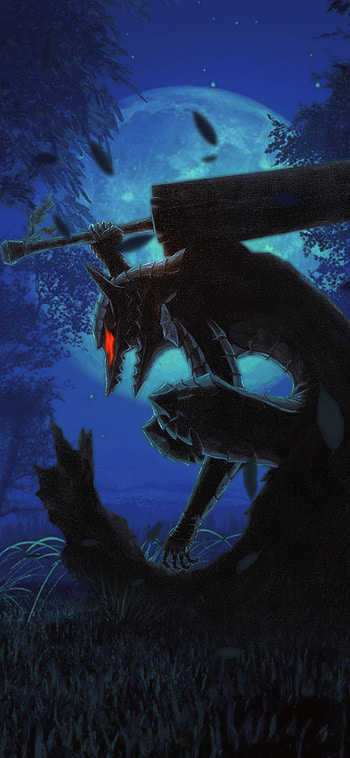 Midnight Guts: Berserk Anime Dark Fantasy, Guts (Berserk), Anime, Berserk HD phone wallpaper