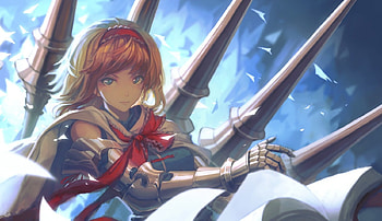 Alice Margatroid, art, smile, armor, anime girl, anime, touhou, army, brown hair HD wallpaper