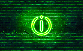 Indesit green logo, , green brickwall, Indesit logo, brands, Indesit neon logo, Indesit HD wallpaper