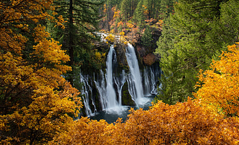 Burney-Falls, sky, Nature, Falls, Burney HD wallpaper