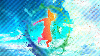 Artistic Woman Background Rainbow Colorful Sky , artist, woman, rainbow, colorful, sky HD wallpaper