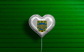 I Love Mexico City, , realistic balloons, green wooden background, Day of Mexico City, mexican states, flag of Mexico City, Mexico, balloon with flag, States of Mexico, Mexico City flag, Mexico City HD wallpaper