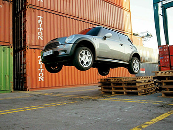 Mini Flight, car, air, mini, cooper, jump HD wallpaper