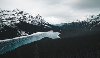 Landscape, Nature, Mountains, Lake, Forest, Frozen HD wallpaper