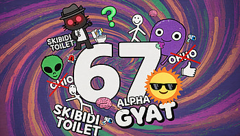 Skibidi Toilet 67: Alpha Gyat Meme —, Cartoon, Collage HD wallpaper