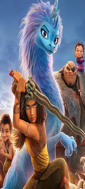 raya y el ultimo drgon, animada, pelicula, pinza, boun, colores, noi, celeste, dragon, sisu HD phone wallpaper