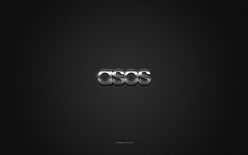 ASOS logo, silver shiny logo, ASOS metal emblem, gray carbon fiber texture, ASOS, brands, creative art, ASOS emblem HD wallpaper