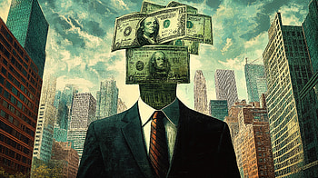 Greed and Corporatism: A Ultra Exploration, corporatism, money, Greed, Businessman, cityscape HD wallpaper