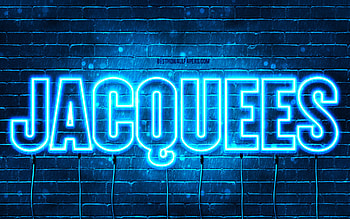 Happy Birtay Jacquees, , blue neon lights, Jacquees name, creative, Jacquees Happy Birtay, Jacquees Birtay, popular french male names, with Jacquees name, Jacquees HD wallpaper