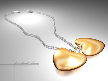 Two Hearts Forever , necklace, gift, love, valentines day HD wallpaper
