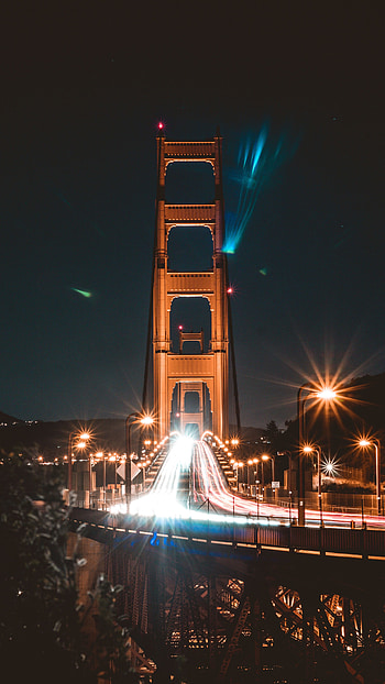 Cities, Night, Lights, Road, Movement, Traffic, Bridge HD phone wallpaper