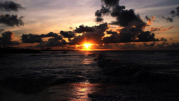 Landscape, Sunset, Sea HD wallpaper