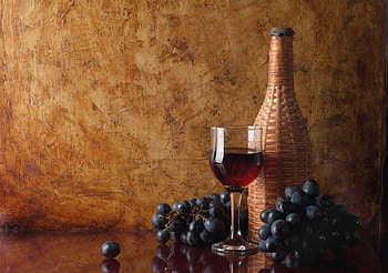 still life, graphy, grapes, beautiful, nice, bottle, cool, glass, , harmony, drink, wine HD wallpaper