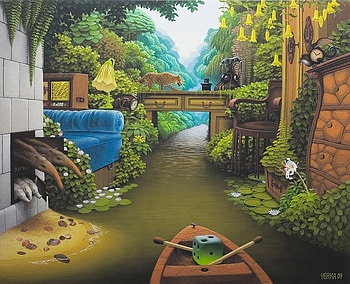 Pocket Jungle - Room, animal, flover, river, fantasy HD wallpaper