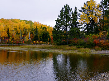 Fall Colours, graphy, Rocks, Trees, Fall, Nature, River, Sky HD wallpaper