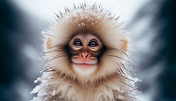 Snow Monkey - Majestic Winter Ape Background, snow monkey, monkey, snow, winter, Wildlife HD wallpaper