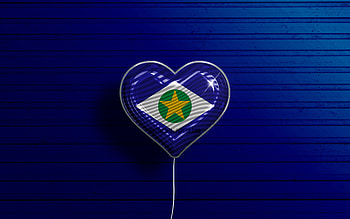 I Love Mato Grosso, , realistic balloons, blue wooden background, brazilian states, flag of Mato Grosso, Brazil, balloon with flag, States of Brazil, Mato Grosso flag, Mato Grosso, Day of Mato Grosso HD wallpaper
