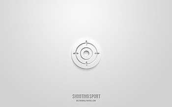 shooting sport 3d icon, white background, 3d symbols, shooting sport, sport icons, 3d icons, shooting sport sign, sport 3d icons HD wallpaper