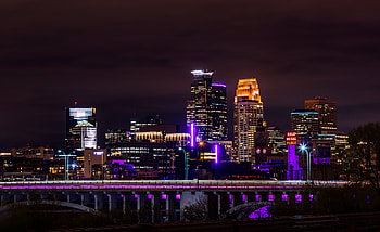 Cities, Architecture, Night City, City Lights, Panorama, Minnesota HD wallpaper