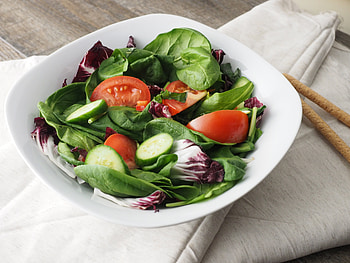 Food, Leaves, Vegetables, Salad, Cucumbers, Spinach HD wallpaper