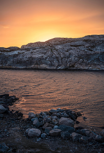 Nature, Water, Sunset, Stones, Rocks, Coast HD phone wallpaper