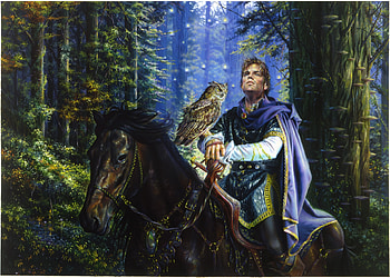 Owlsight, horse, bird, art, fantasy, man, bufnita, jon sullivan, owl, forest HD wallpaper