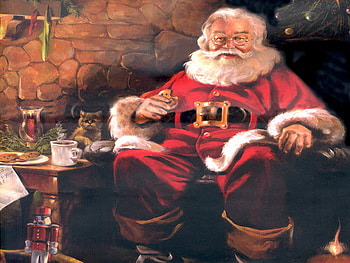 Santa Claus, cocoa, christmas eve, cookies HD wallpaper