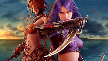 Warriors, abstract, video game, fantasy, 3d girl, , warrior HD wallpaper