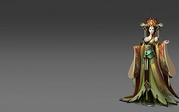 Fantasy girl, asian, grey, fantasy, green, game, girl, woman HD wallpaper