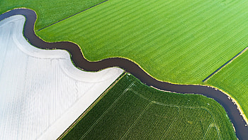 Aerial, Netherlands, , Field, Nature, River HD wallpaper