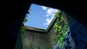 Bone-eater well, Bone Eaters Well, Leaves, Inuyasha, Anime, Well, Fuedal Era, Sky, Clouds, Manga HD wallpaper