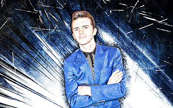 Drake Bell, grunge art, american actor, movie stars, american celebrity, Jared Drake Bell, blue abstract rays, Drake Bell HD wallpaper