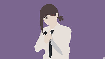Minimalist Kobeni from Chainsaw Man, minimalist, knife, Kobeni Higashiyama, Anime, Chainsaw Man, minimalist anime HD wallpaper