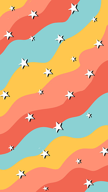 Rainbow star, rainbow lines, white star HD phone wallpaper